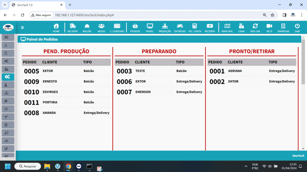 Painel de acompanhamento de processos